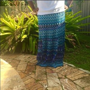 AGB Blue Purple Maxi Skirt